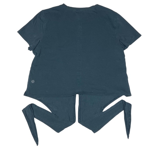 Lululemon Time To Restore Short Sleeve Top Nocturnal Teal Women's 6 EUC - Picture 7 of 8